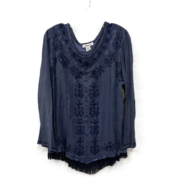 Top Long Sleeve By Serengeti In Blue, Size: 1x