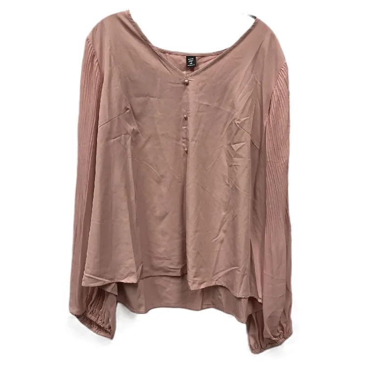 Early Access Top Long Sleeve By Shein In Pink, Size: 3x