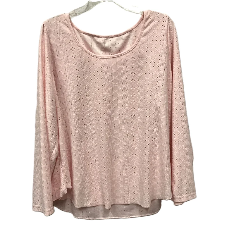 Don't Wait Top Long Sleeve By Shein In Pink, Size: 3x