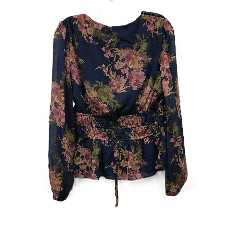 Overstock Top Long Sleeve By Sofia By Sofia Vergara In Blue, Size: L