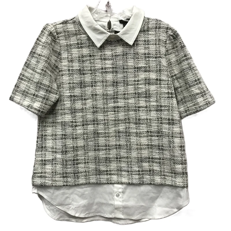 Savings Bonanza Top Short Sleeve By Ann Taylor In Grey, Size: S