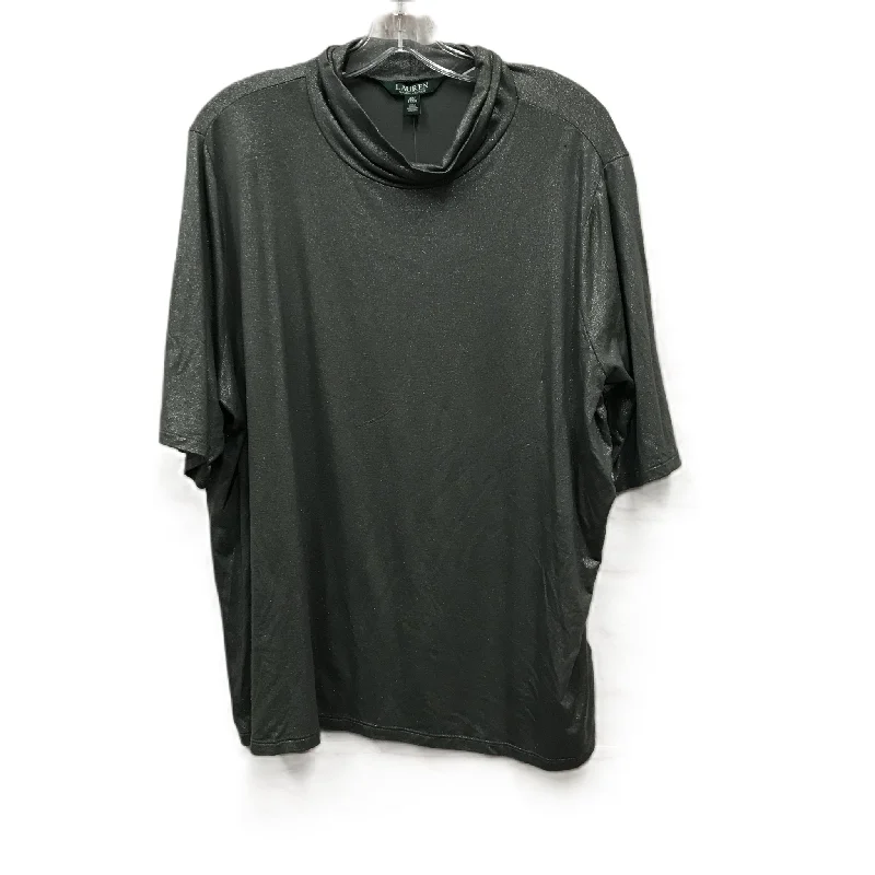 Great Deals Top Short Sleeve By Lauren By Ralph Lauren In Grey, Size: 3x