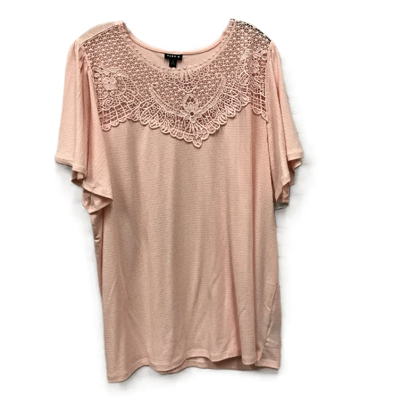 Bonus Savings Top Short Sleeve By Torrid In Pink, Size: 3x
