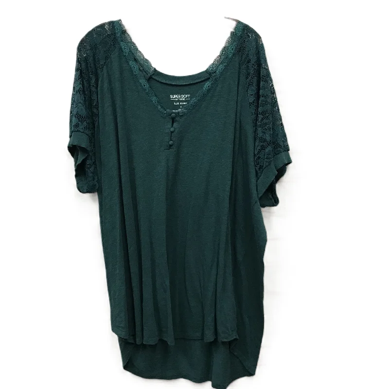 Deal Dash Top Short Sleeve By Torrid In Teal, Size: 4x