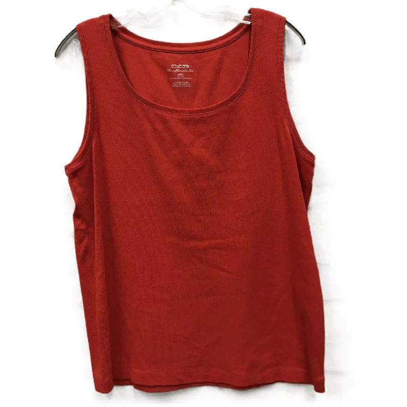 Instant Discount Top Sleeveless Basic By Chicos In Red, Size: Xl