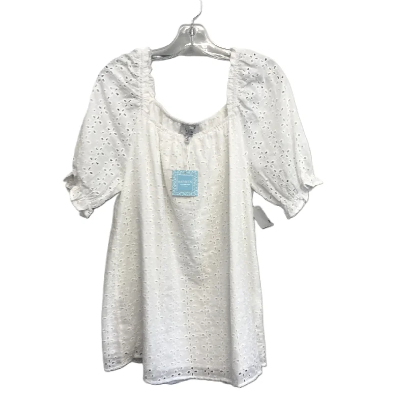 Price Cut White Top Short Sleeve By Hayden La, Size: M
