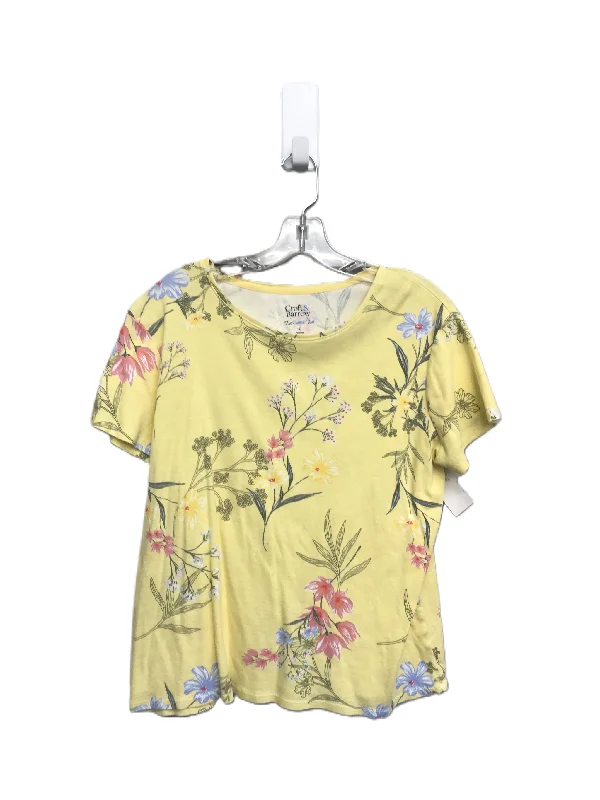 Unbeatable Prices Yellow Top Short Sleeve Basic By Croft And Barrow, Size: L