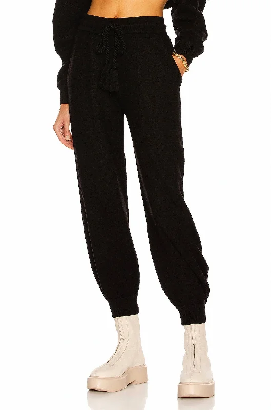 Stock Clearance Alfie Boiled Knit Wool Jogger In Raven