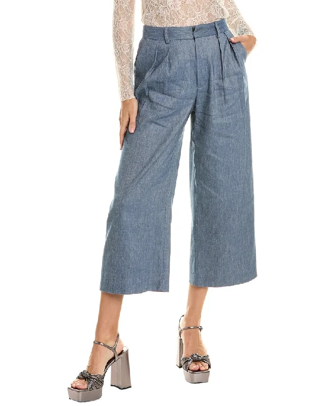 Now or Never alice + olivia Pompey Linen-Blend Gaucho