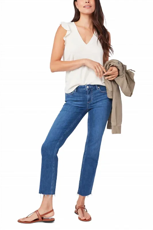 Don't Wait Amber Mid Rise Raw Hem Straight In Mambo