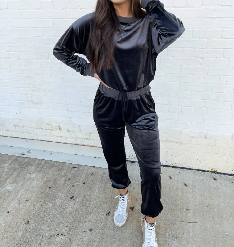 Closeout Sale Catch Me In Couture Set - Bottoms In Charcoal