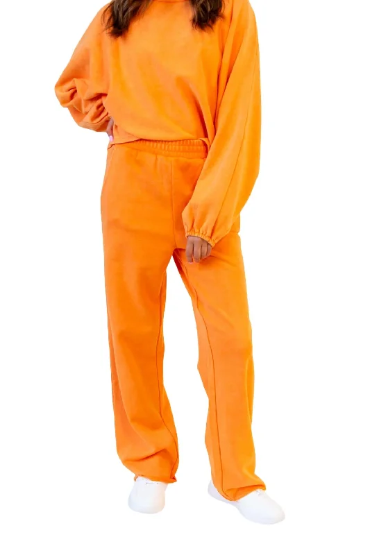 YEAR-End Clearance Clubs Washed Sweatpants In Washed Orange