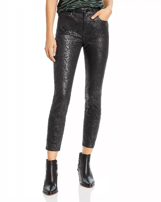 Massive Deals Coated Skinny Ankle Jean In Mamba Snake