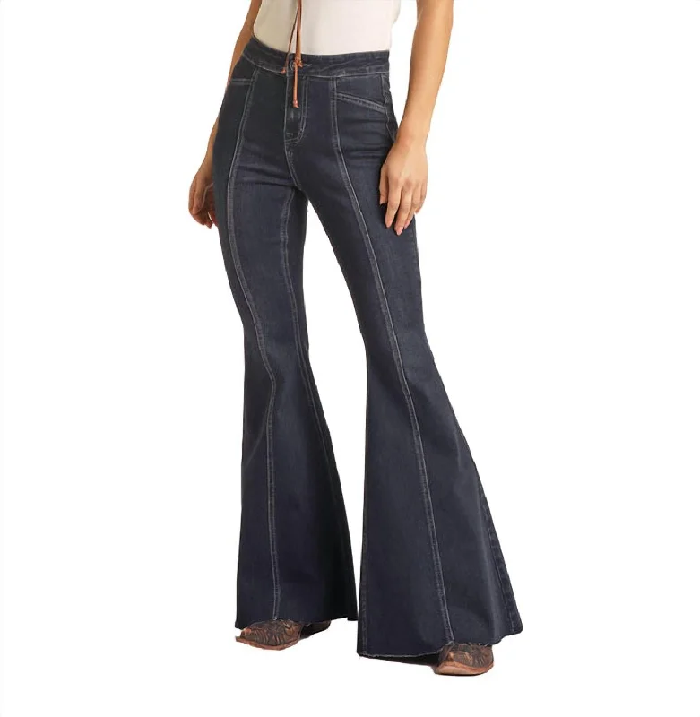 Lowest Prices Cowgirl Front Seam Bargain Bell Flare Stretch Jean In Dark Wash
