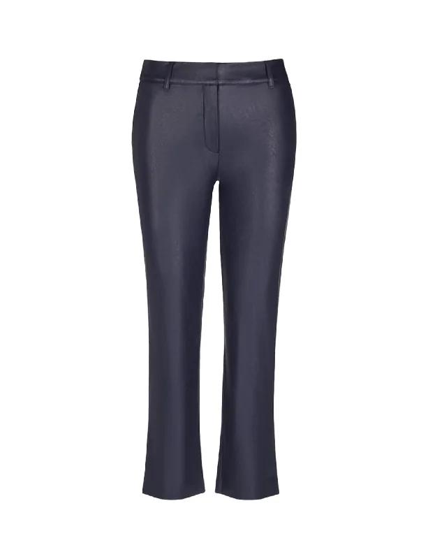 Markdowns Faux Leather 7/8 Trouser In Navy