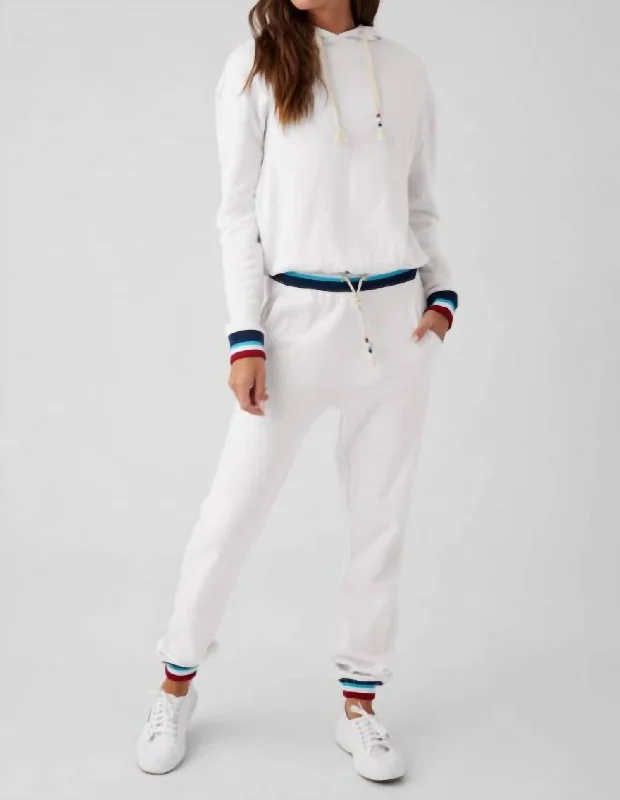 Discount Extravaganza Flag Jogger Pants In White