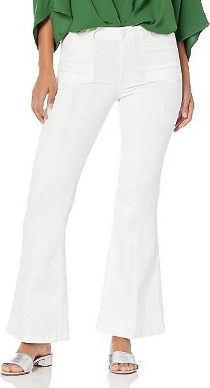 Online Only Genevieve Petite Flare Jeans In White