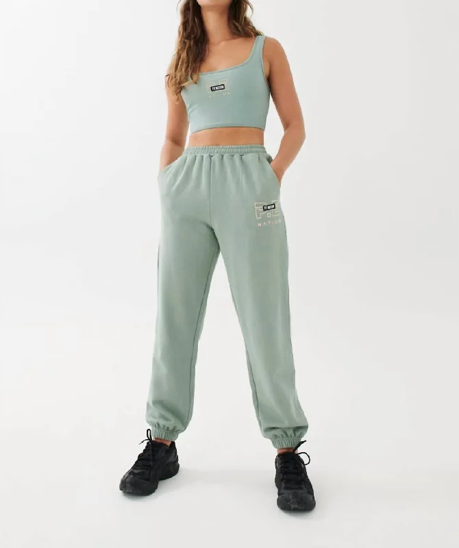 Early Access Grand Stand Track Pant In Iceberg Green
