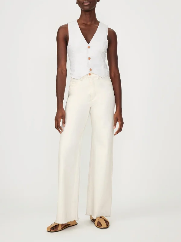 Huge Discounts Hepburn Wide Leg High Rise Vintage Jean In Eggshell
