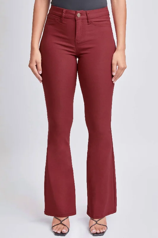 Super Sale Hyperstretch High Rise Flare Denim In Dark Rose