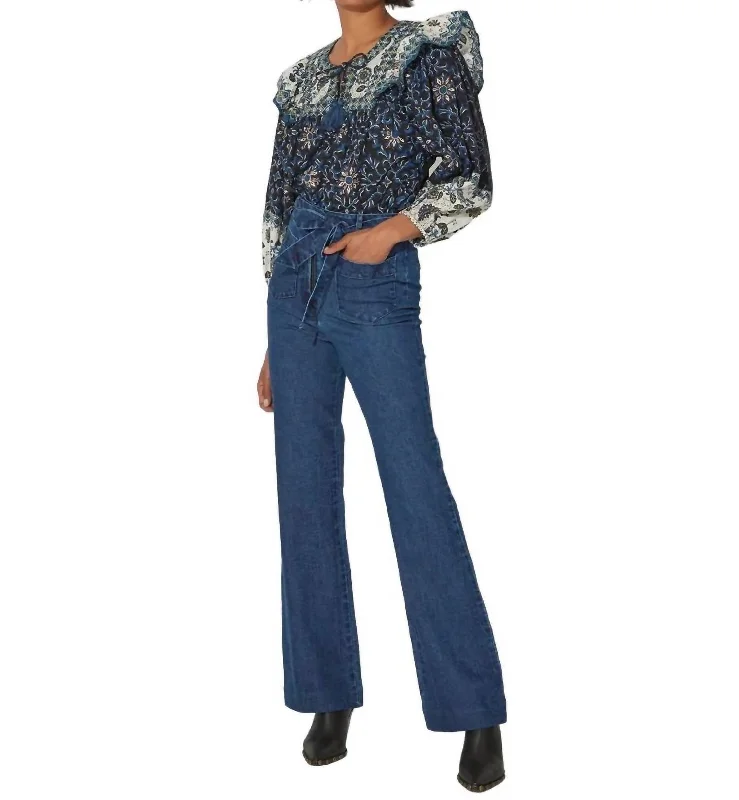 Blowout Deals Isra Trouser In Medium Wash Indigo