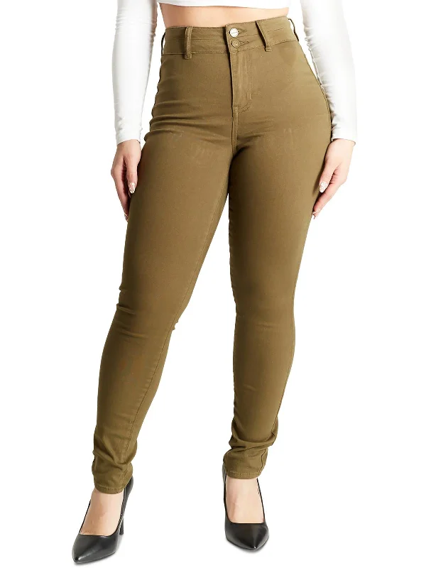 Don't Wait Juniors Womens High Rise Denim Colored Skinny Jeans