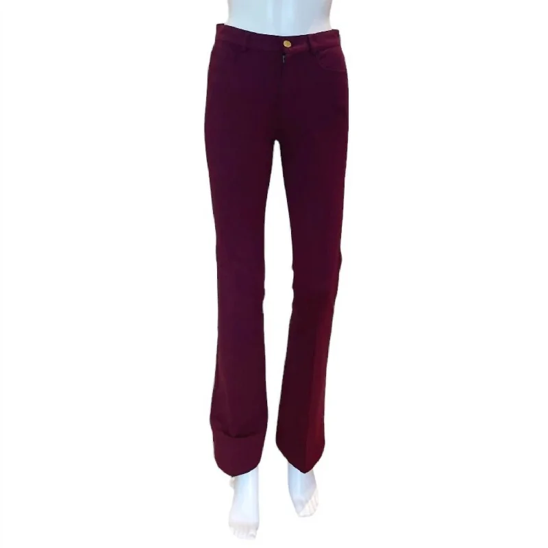 Now or Never Knit Trousers In Bordeaux