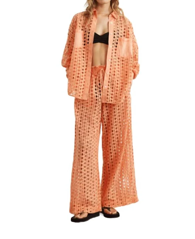 Massive Deals Mati Broderie Pant In Pomelo