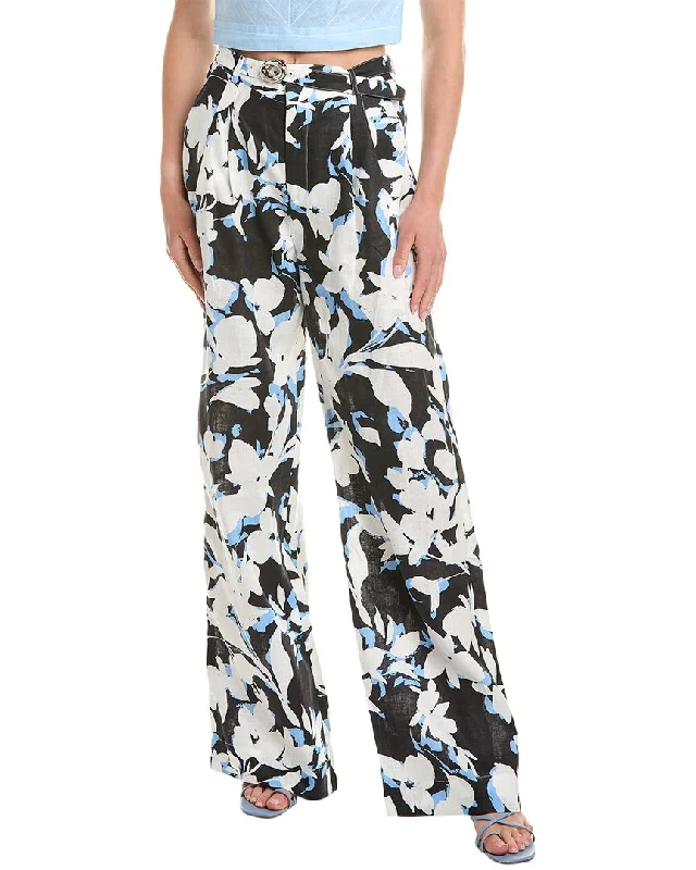 Don't Wait Nicholas Calista Belted Wide Leg Linen-Blend Pant