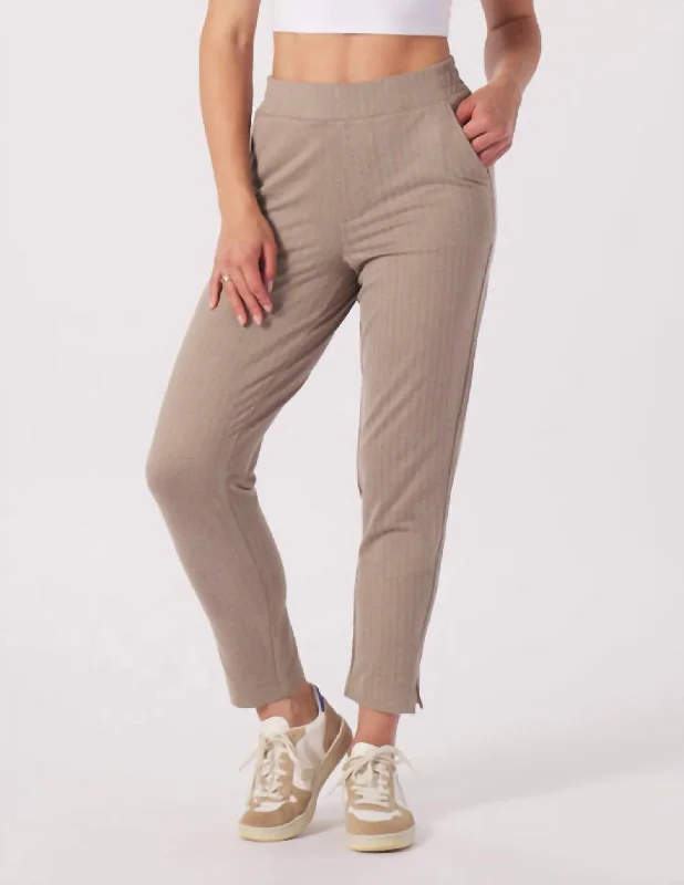 Super Bargain On The Go Ankle Pant In Herringbone Mocha