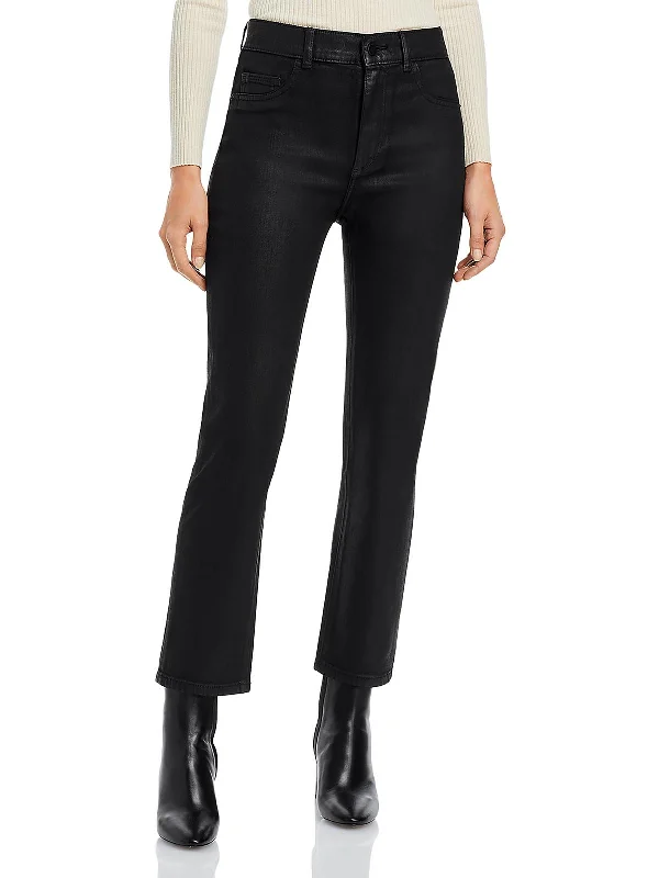 Limited Time Offer Patti Womens Coated Denim Straight Leg Jeans