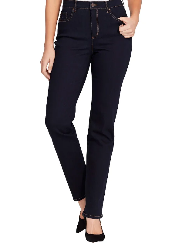 Final Sale Petites Womens MidRise Dark Wash Ankle Jeans