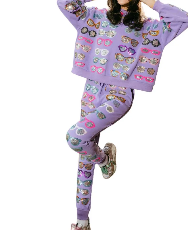 Deep Discounts Sunglass Joggers In Purple