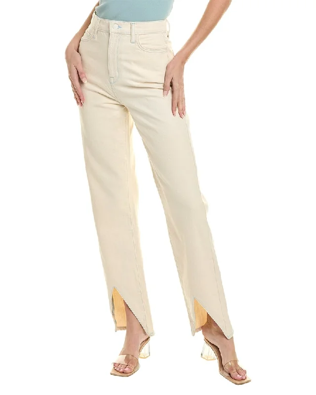 Big Savings Triarchy Ms. Hart Petal Hem White High-Rise Straight Leg Jean