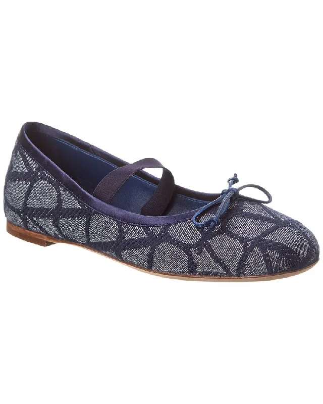 Crazy Deals Valentino VLogo Toile Iconographe Denim Flat