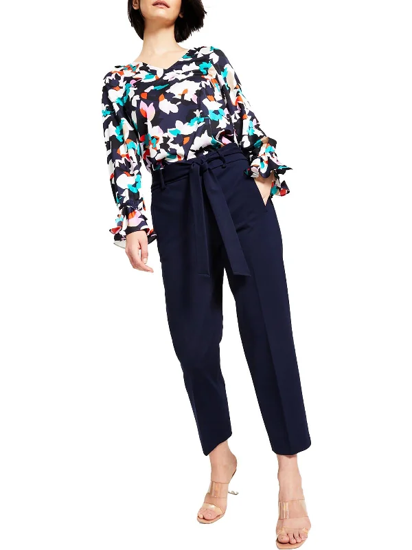 YEAR-End Sale Womens Belted Viscose Carpi Pants