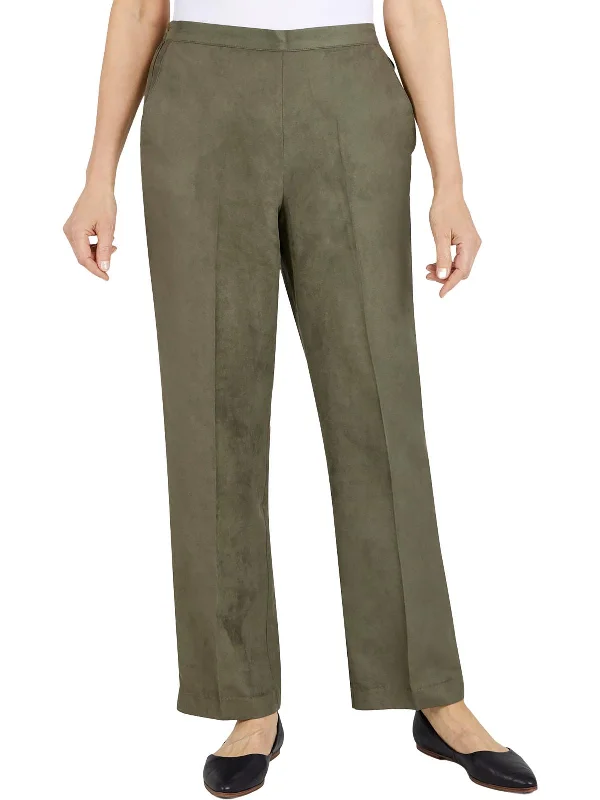 Daily Deals Womens Faux Suede Straight Leg Pants