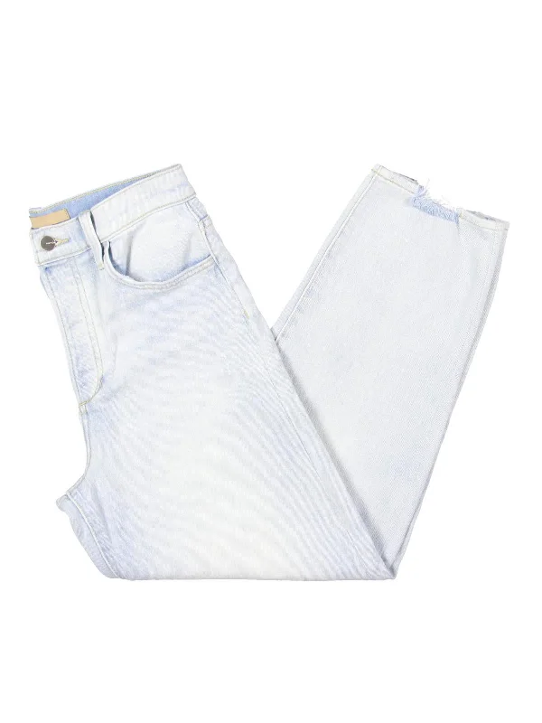 Extra Discounts Womens High Rise Light Wash Straight Leg Jeans