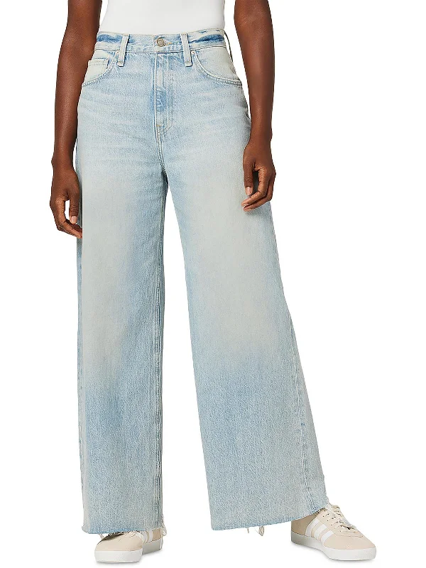 Value Deals Womens High Rise Light Wash Wide Leg Jeans