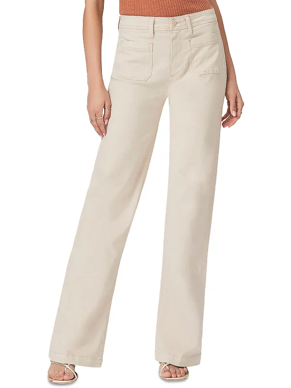 Reduced Prices Womens High Rise Solid Wide Leg Jeans
