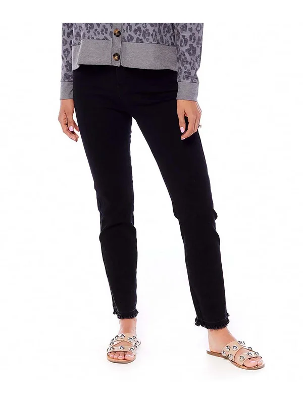 Don’t Miss Out Womens High-Waist Released Hem Straight Leg Jeans