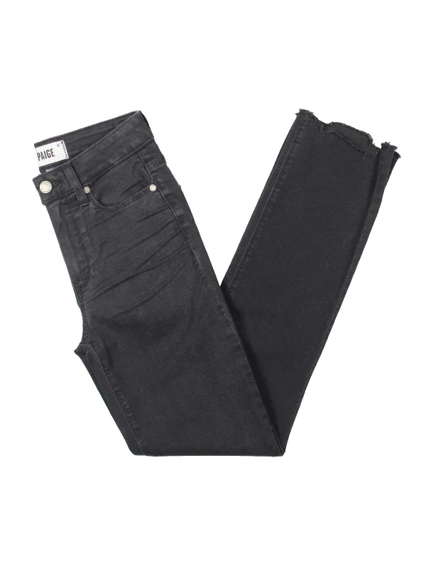 Fantastic Deals Womens Mid-Rise Raw Hem Straight Leg Jeans