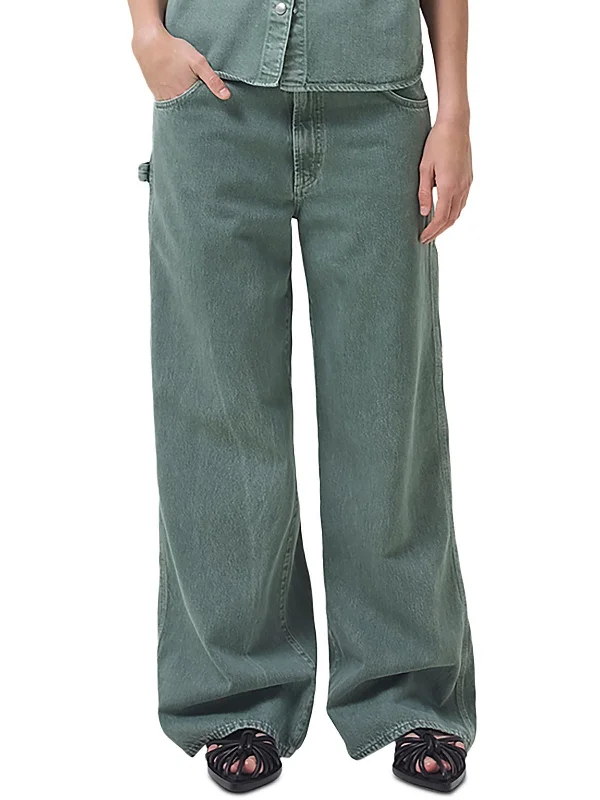 Special Discount Womens Organic Cotton Wide Leg Cargo Jeans