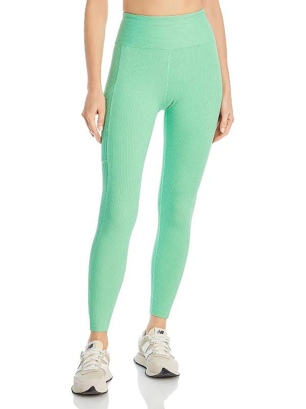 Can't Be Beat Womens Ribbed Ribbed Knit Leggings