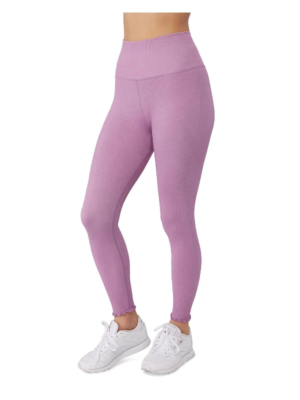 Best Deals Womens Ruffled Ribbed Knit Leggings