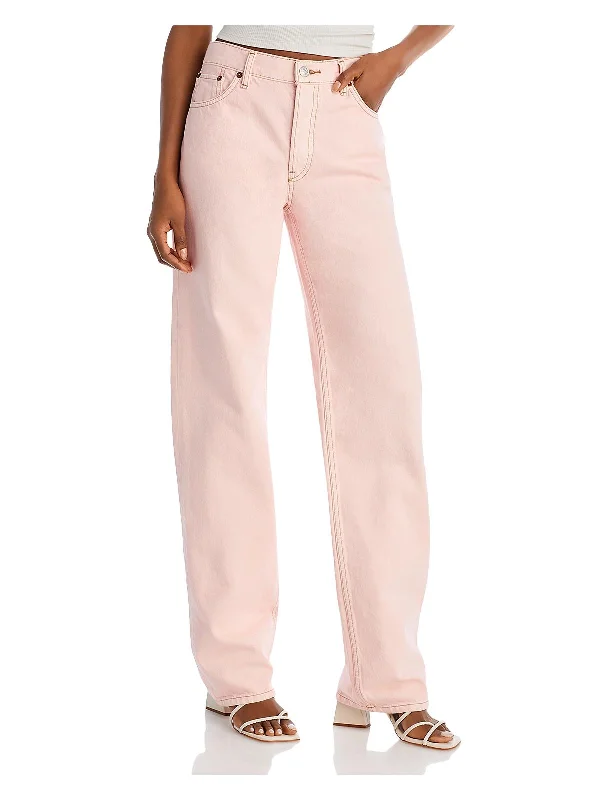 Value Deals Womens Solid Denim Wide Leg Jeans