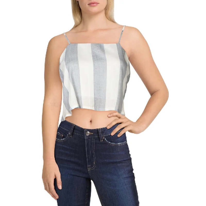 After Market Womens Striped Tank Crop Top