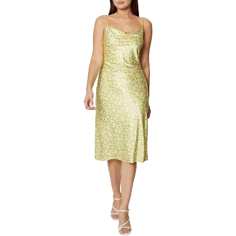 BCBGeneration Womens Floral Sleeveless Midi Dress