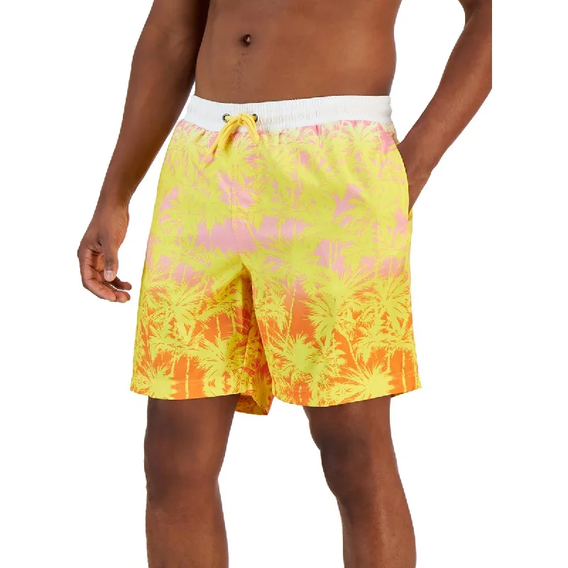 Club Room Mens Printed  Swim Trunks