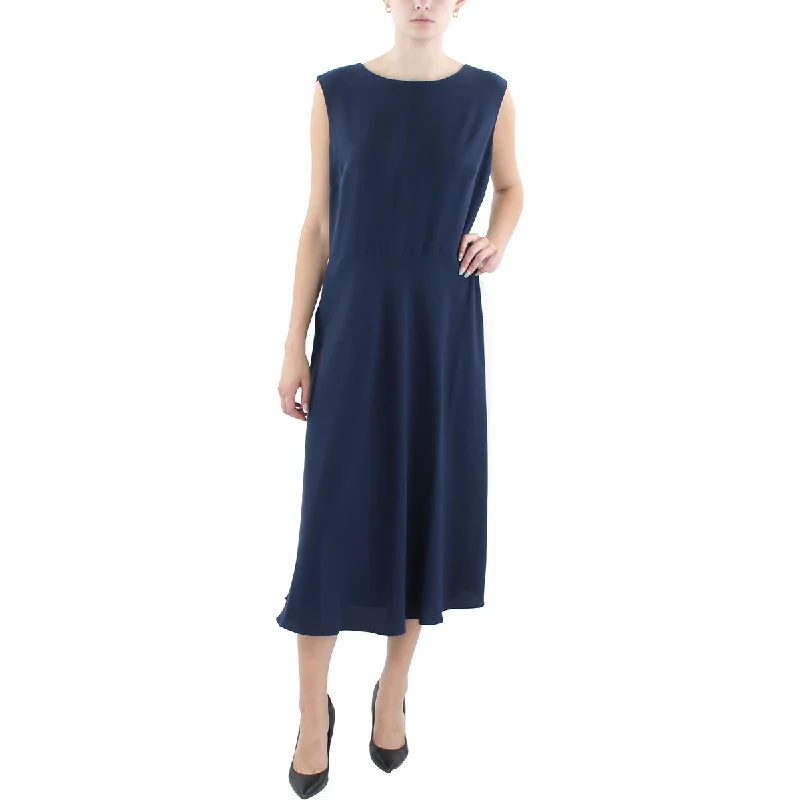 Lauren Ralph Lauren Womens Raukty Crepe Colorblock Midi Dress